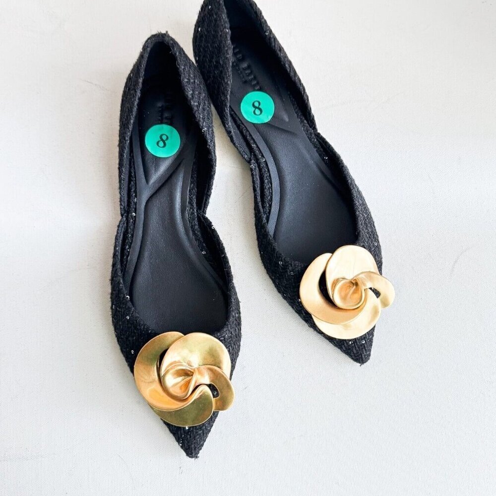 Ted Baker Emma Rose Half d'Orsay Pointed Toe Leather Flat 8